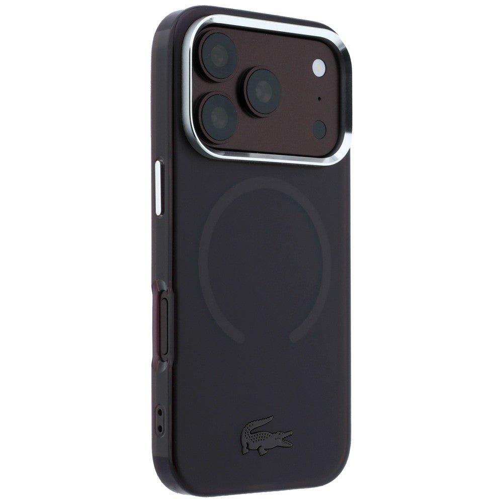 Lacoste iPhone 17 Pro Max / iPhone 18 Pro Max - Σκληρή Θήκη με Πλαίσιο Σιλικόνης - IML Frosted MagSafe - Burgundy