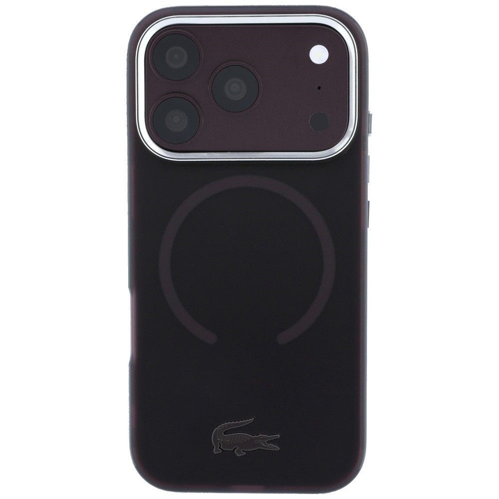Lacoste iPhone 17 Pro Max / iPhone 18 Pro Max - Σκληρή Θήκη με Πλαίσιο Σιλικόνης - IML Frosted MagSafe - Burgundy