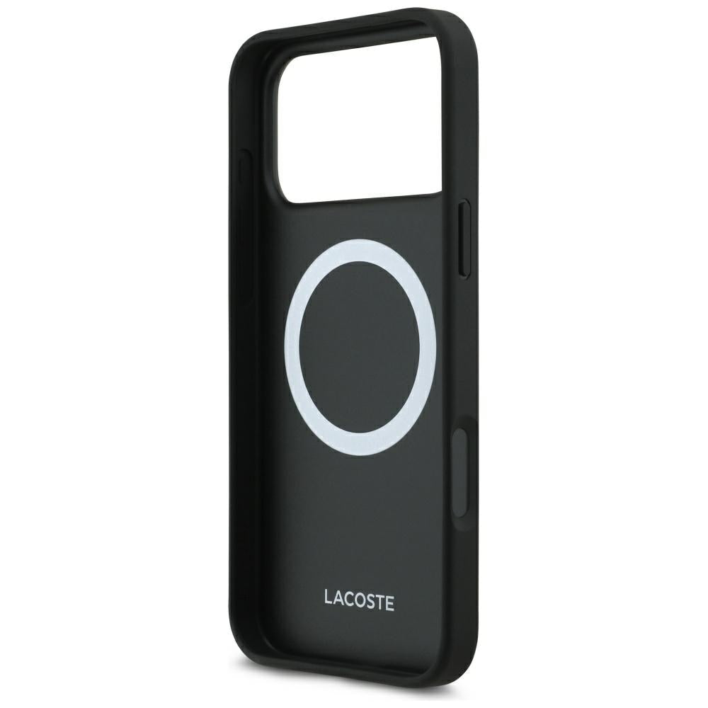 Lacoste iPhone 17 Pro Max / iPhone 18 Pro Max - Σκληρή Θήκη με Πλαίσιο Σιλικόνης - Petit Pique Lacquer Logo MagSafe - Black