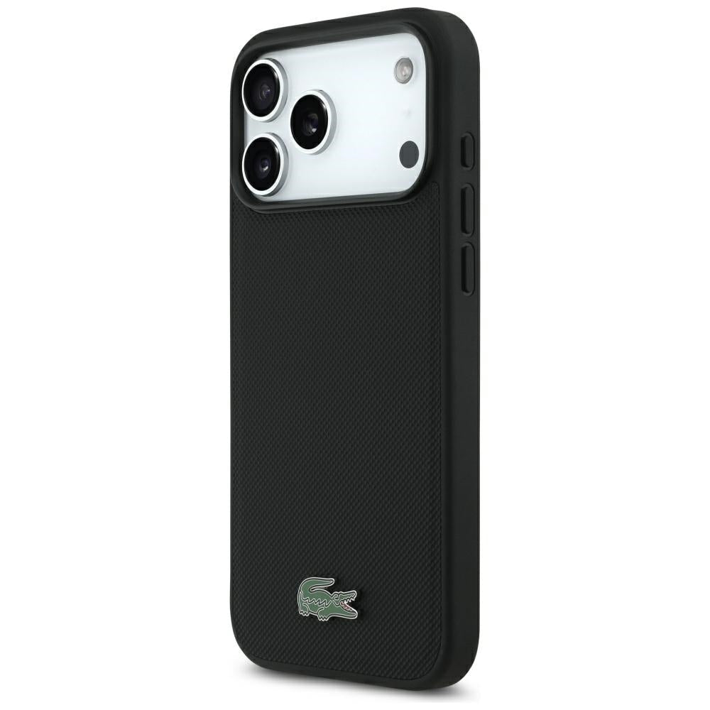 Lacoste iPhone 17 Pro Max / iPhone 18 Pro Max - Σκληρή Θήκη με Πλαίσιο Σιλικόνης - Petit Pique Lacquer Logo MagSafe - Black