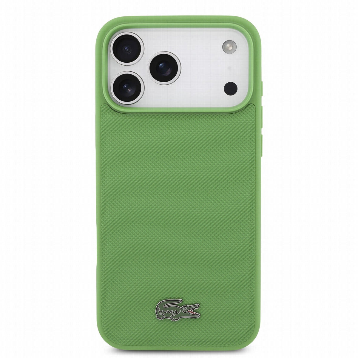 Lacoste iPhone 17 Pro Max / iPhone 18 Pro Max - Σκληρή Θήκη με Πλαίσιο Σιλικόνης - PVC Iconic Petit Pique Metal Logo MagSafe - Estragon