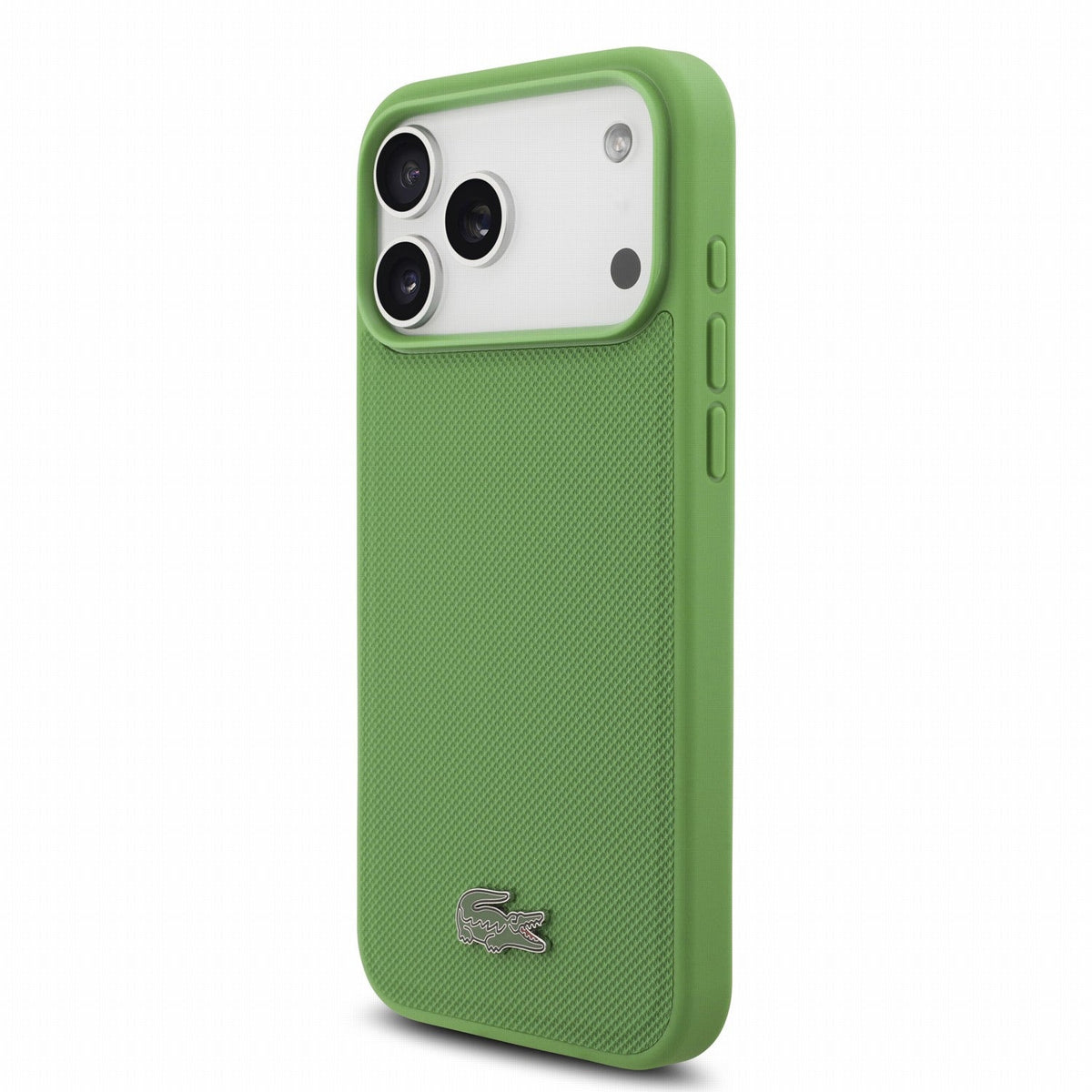 Lacoste iPhone 17 Pro Max / iPhone 18 Pro Max - Σκληρή Θήκη με Πλαίσιο Σιλικόνης - PVC Iconic Petit Pique Metal Logo MagSafe - Estragon