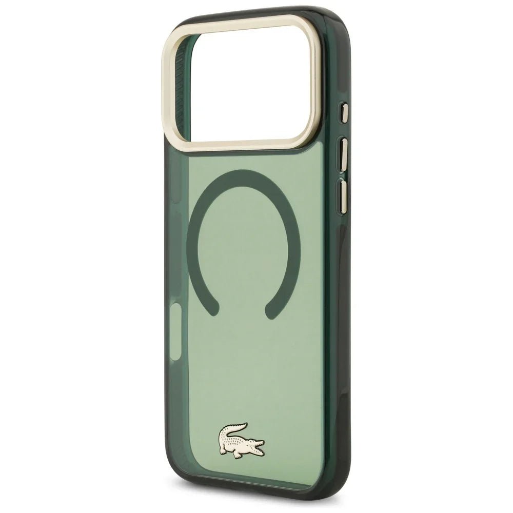 Lacoste iPhone 17 Pro Max - Shockproof Transparent Frosted Gold Logo MagSafe - Σκληρή Θήκη με Πλαίσιο Σιλικόνης - Sinople