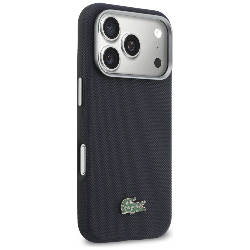 Lacoste iPhone 17 Pro Max - Σκληρή Θήκη με Πλαίσιο Σιλικόνης - Semi Wrap Petit Pique MagSafe - Navy Blue
