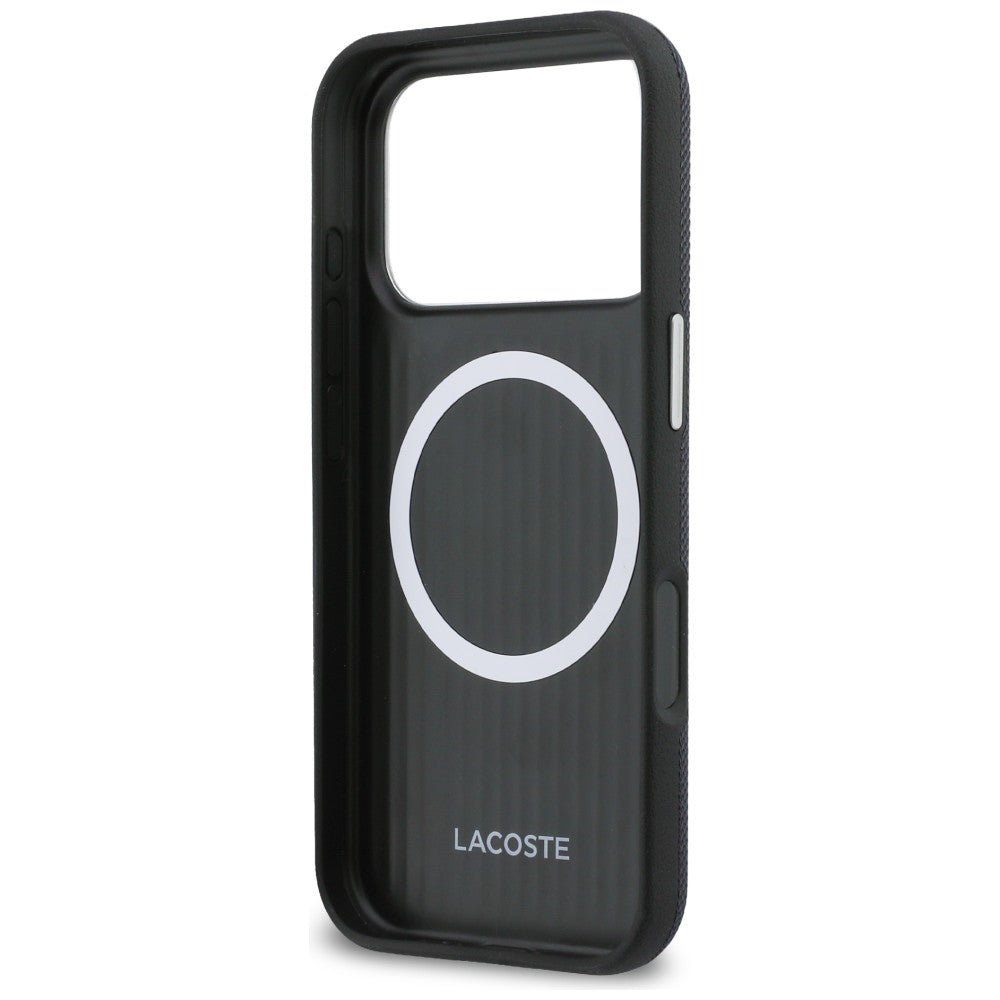 Lacoste iPhone 17 Pro Max - Σκληρή Θήκη με Πλαίσιο Σιλικόνης - Semi Wrap Petit Pique MagSafe - Navy Blue