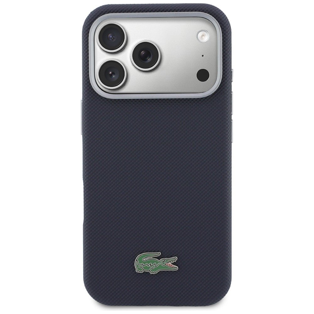 Lacoste iPhone 17 Pro Max - Σκληρή Θήκη με Πλαίσιο Σιλικόνης - Semi Wrap Petit Pique MagSafe - Navy Blue