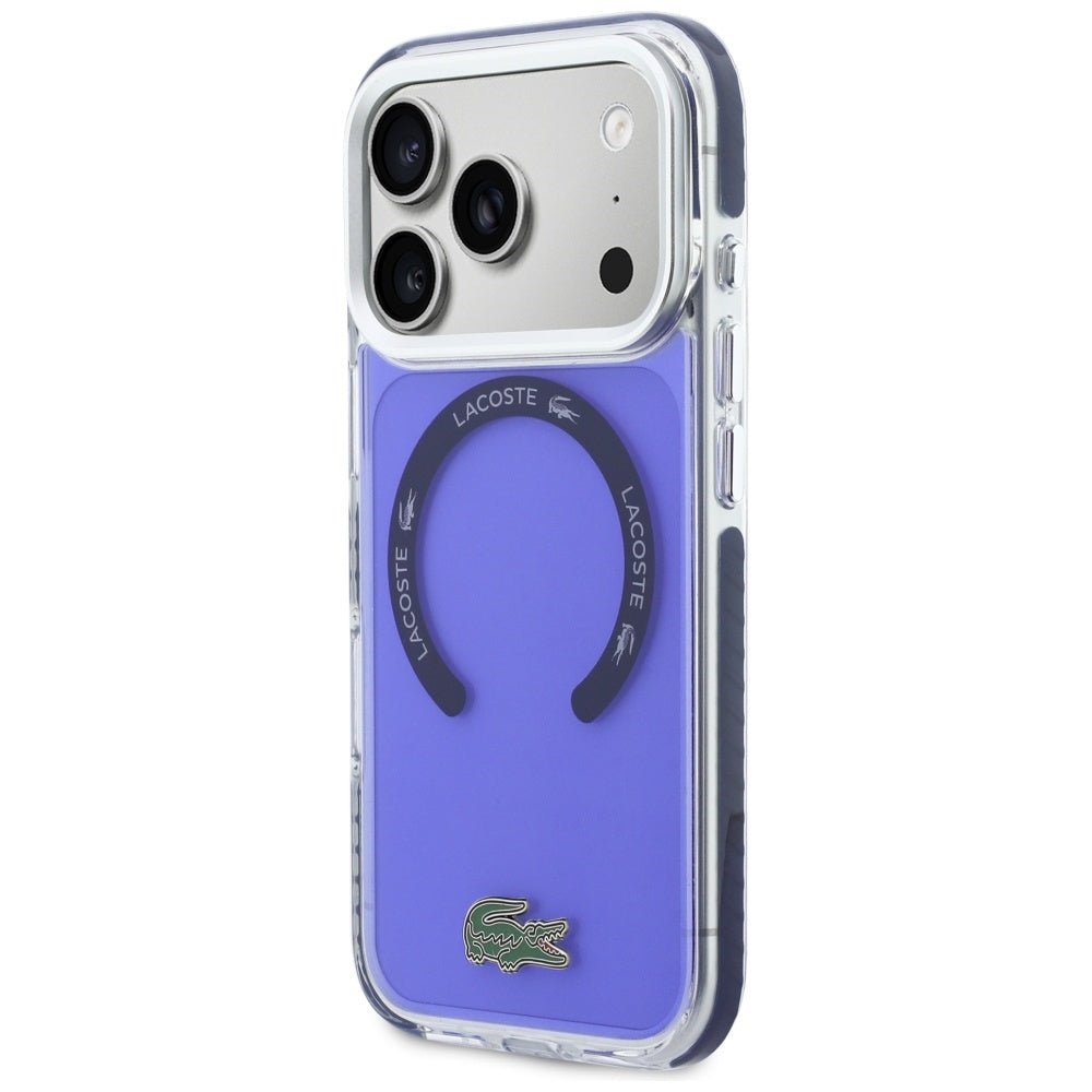 Lacoste iPhone 17 Pro Max - Σκληρή Θήκη με Πλαίσιο Σιλικόνης - Shockproof Transparent Frosted MagSafe - Marine