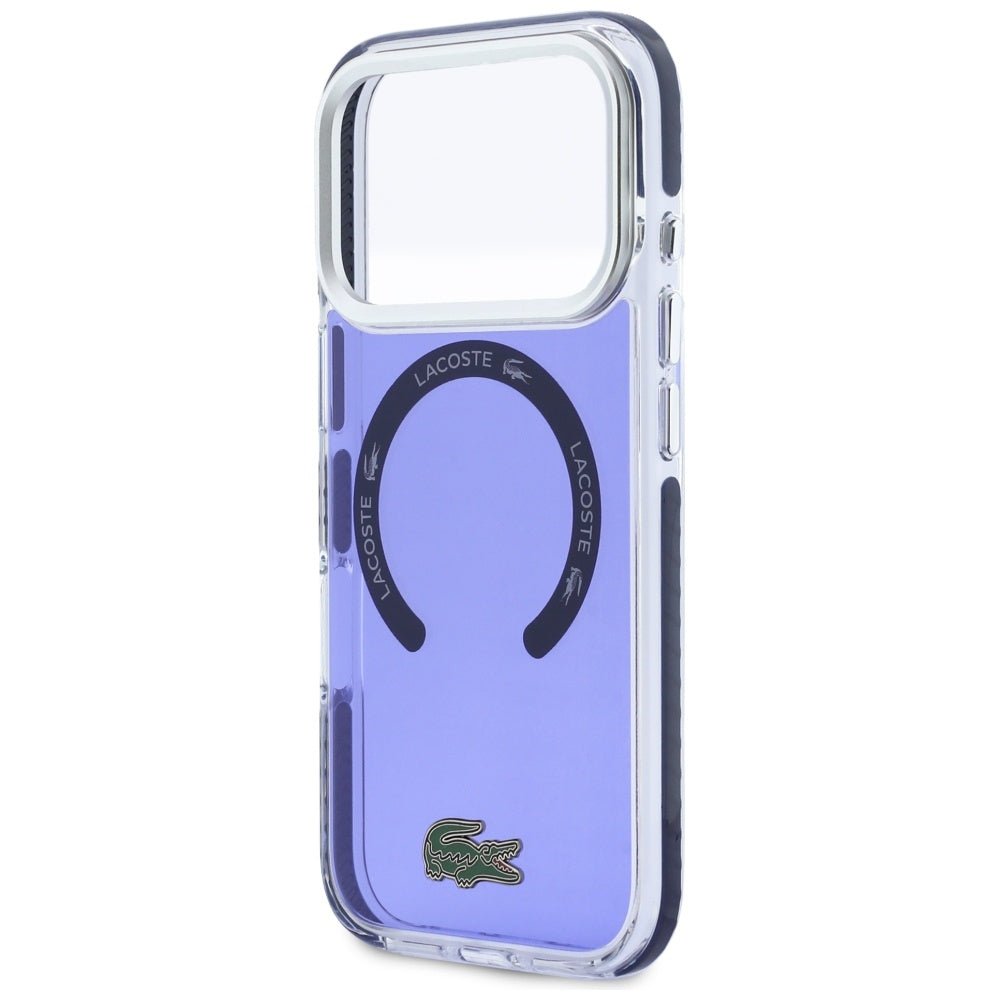 Lacoste iPhone 17 Pro Max - Σκληρή Θήκη με Πλαίσιο Σιλικόνης - Shockproof Transparent Frosted MagSafe - Marine