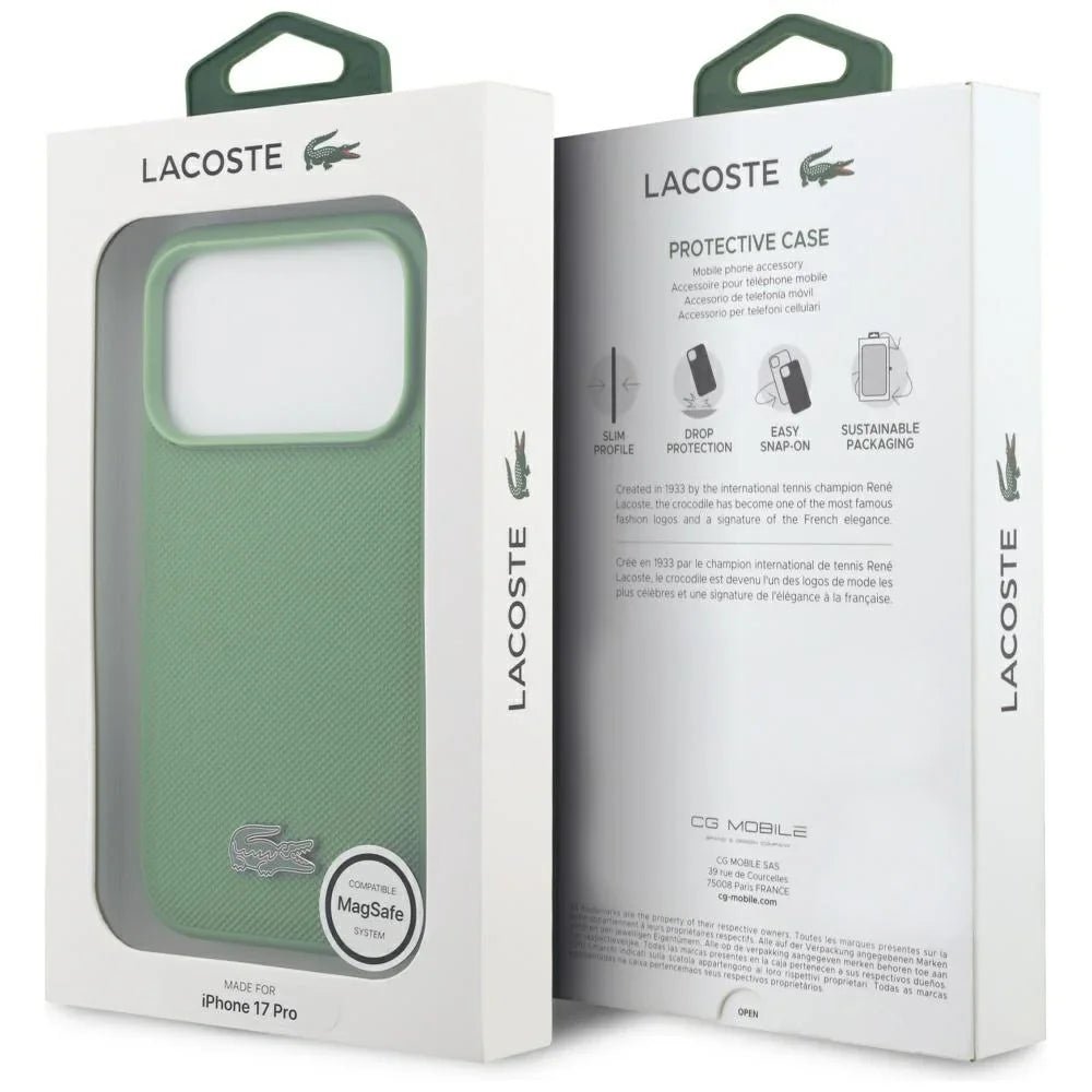 Lacoste iPhone 17 Pro - Petit Pique Lacquer Logo MagSafe - Σκληρή Θήκη με Πλαίσιο Σιλικόνης - Tarragon