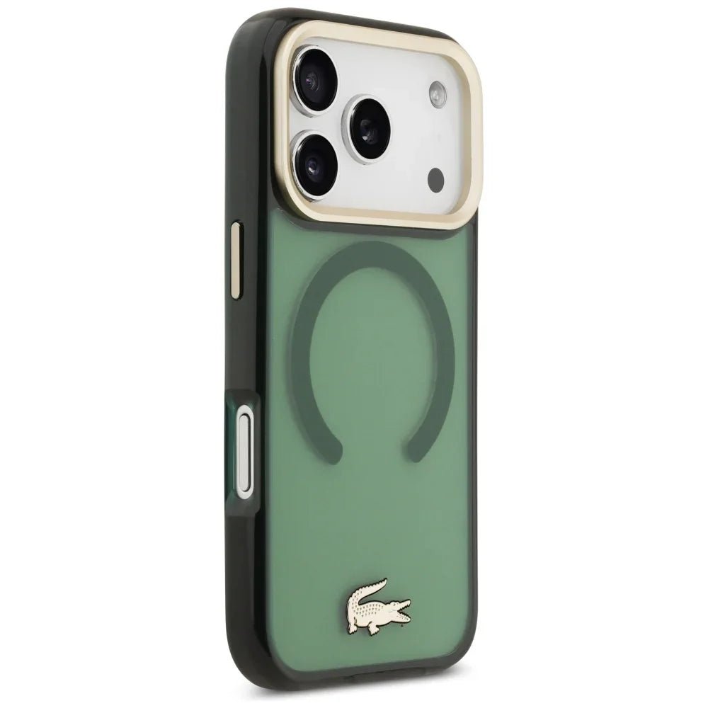 Lacoste iPhone 17 Pro - Shockproof Transparent Frosted Gold Logo MagSafe - Σκληρή Θήκη με Πλαίσιο Σιλικόνης - Sinople