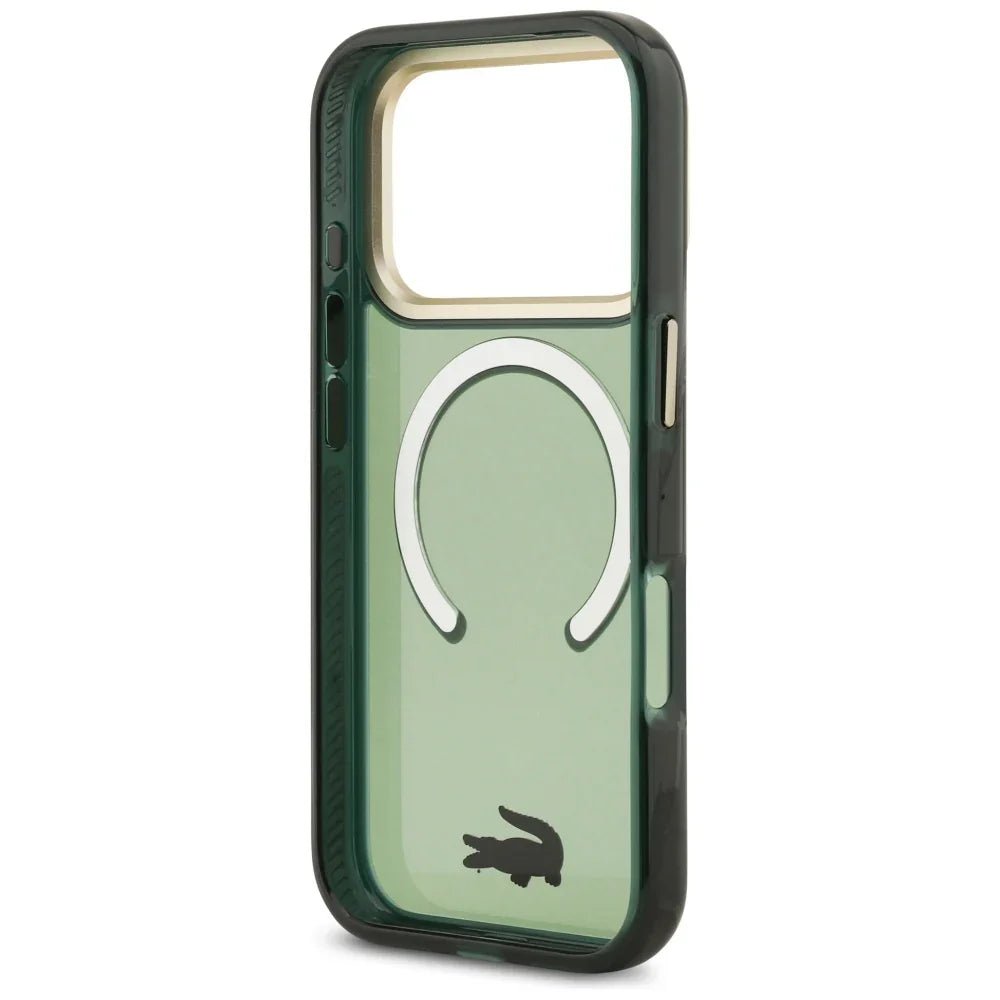 Lacoste iPhone 17 Pro - Shockproof Transparent Frosted Gold Logo MagSafe - Σκληρή Θήκη με Πλαίσιο Σιλικόνης - Sinople