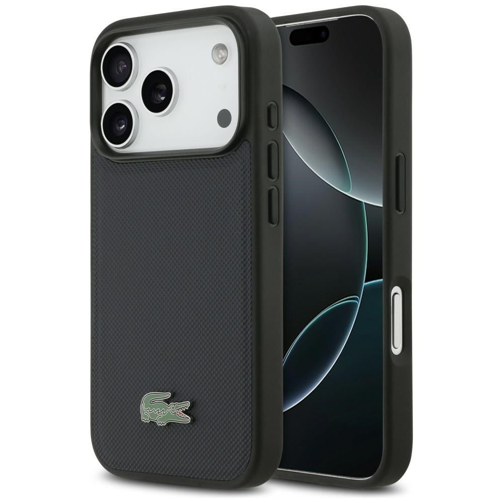 Lacoste iPhone 17 Pro - Σκληρή Θήκη με Πλαίσιο Σιλικόνης - Petit Pique Lacquer Logo MagSafe - Marine