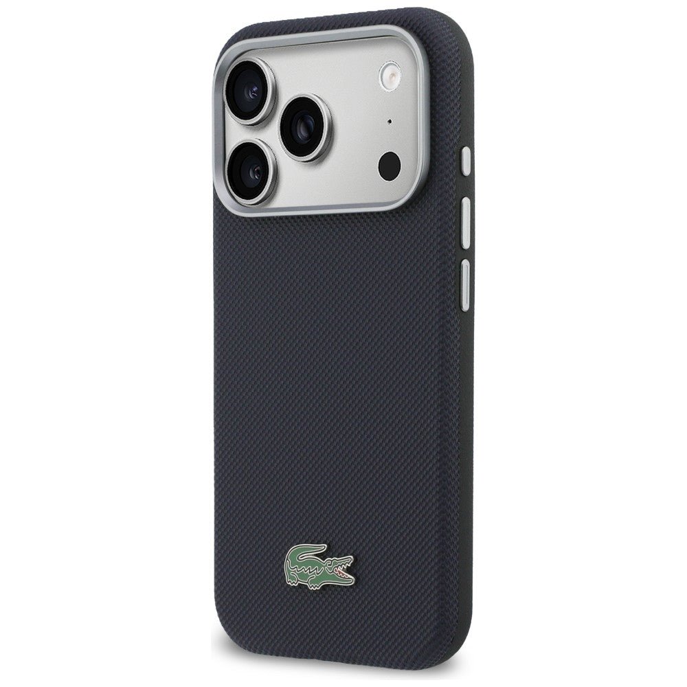 Lacoste iPhone 17 Pro - Σκληρή Θήκη με Πλαίσιο Σιλικόνης - Semi Wrap Petit Pique MagSafe - Navy Blue