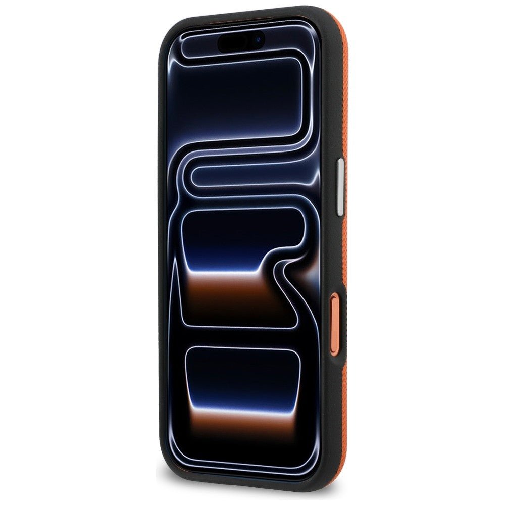 Lacoste iPhone 17 Pro - Σκληρή Θήκη με Πλαίσιο Σιλικόνης - Semi Wrap Petit Pique MagSafe - Orange