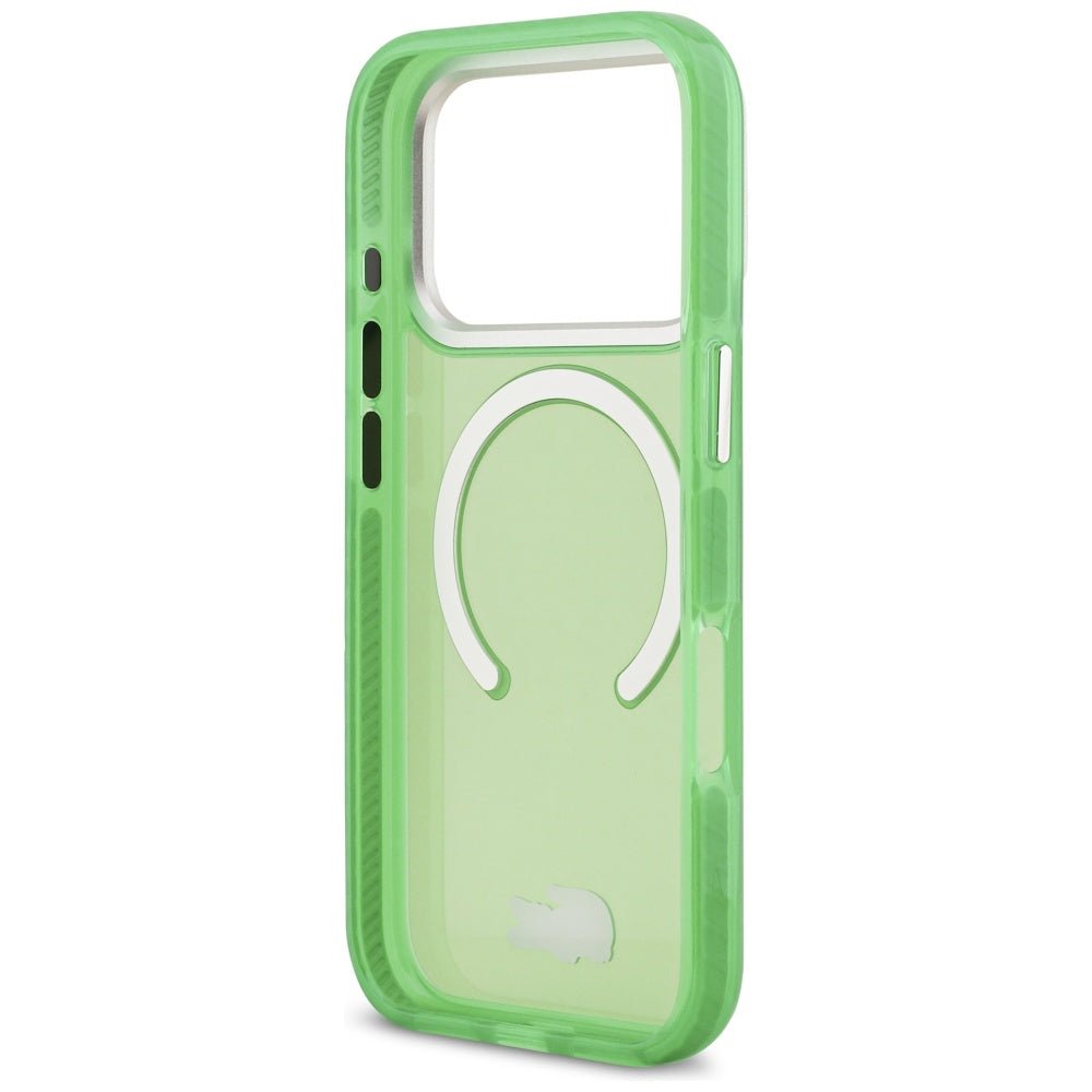 Lacoste iPhone 17 Pro - Σκληρή Θήκη με Πλαίσιο Σιλικόνης - Shockproof Transparent Frosted MagSafe - Green