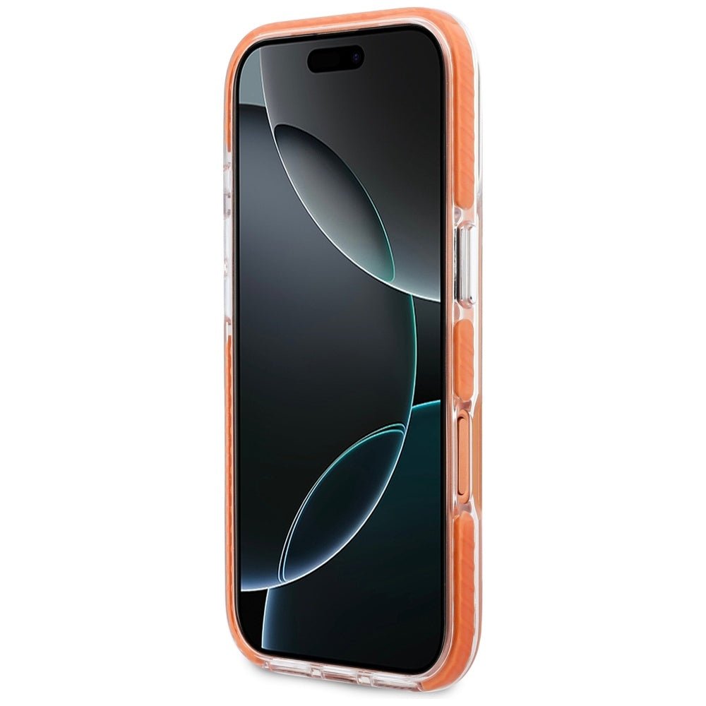 Lacoste iPhone 17 Pro - Σκληρή Θήκη με Πλαίσιο Σιλικόνης - Shockproof Transparent Frosted MagSafe - Orange