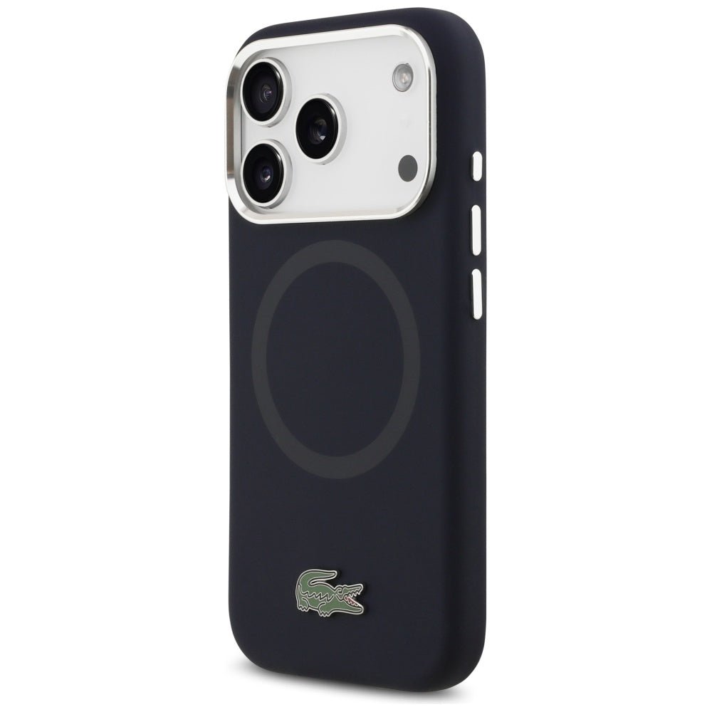 Lacoste iPhone 17 Pro - Σκληρή Θήκη με Πλαίσιο Σιλικόνης - Silicone Metal Logo MagSafe - Navy Blue