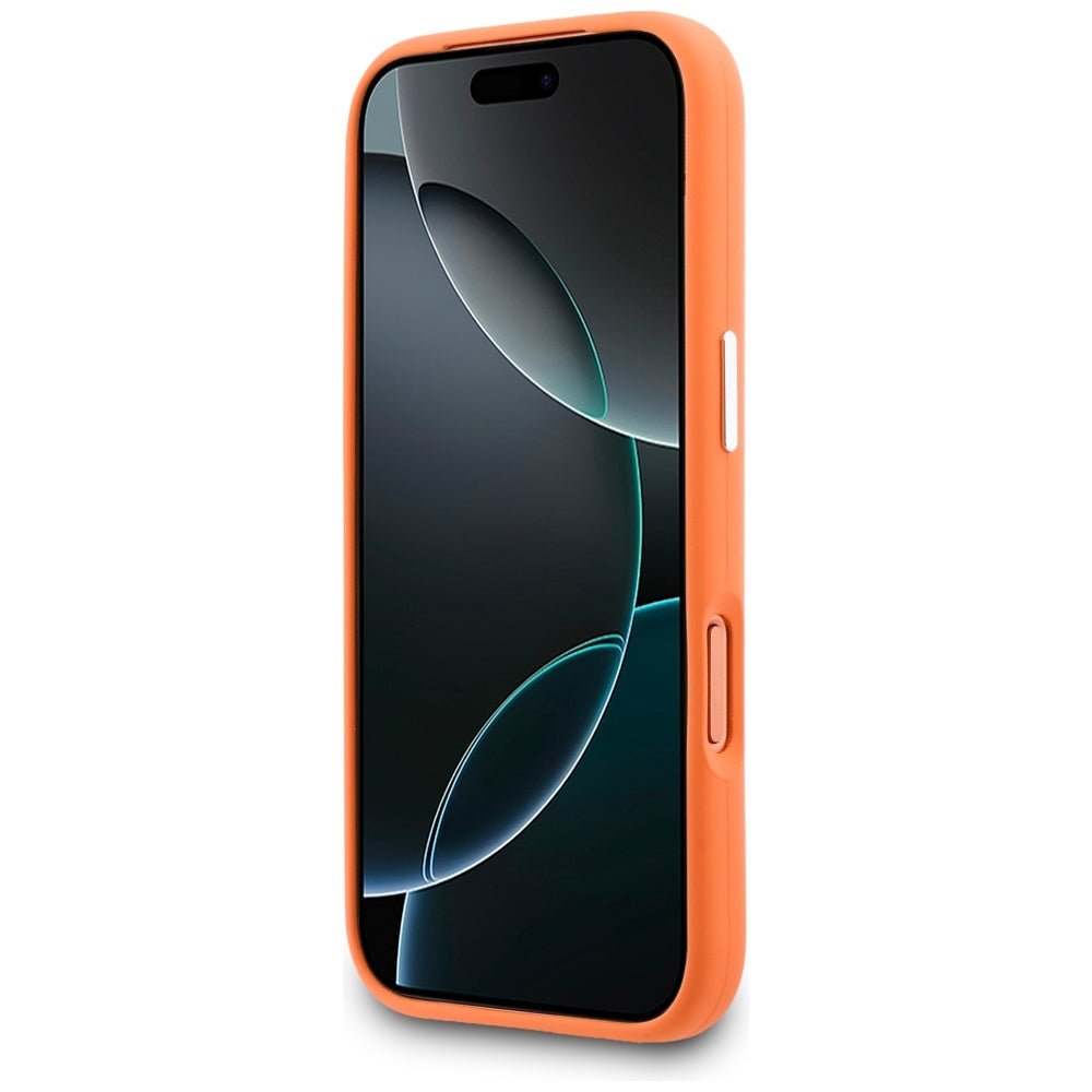 Lacoste iPhone 17 Pro - Σκληρή Θήκη με Πλαίσιο Σιλικόνης - Silicone Metal Logo MagSafe - Orange