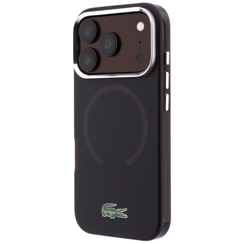 Lacoste iPhone 18 Pro / iPhone 17 Pro - Σκληρή Θήκη με Πλαίσιο Σιλικόνης MagSafe - IML Frosted Laquer Logo - Burgundy