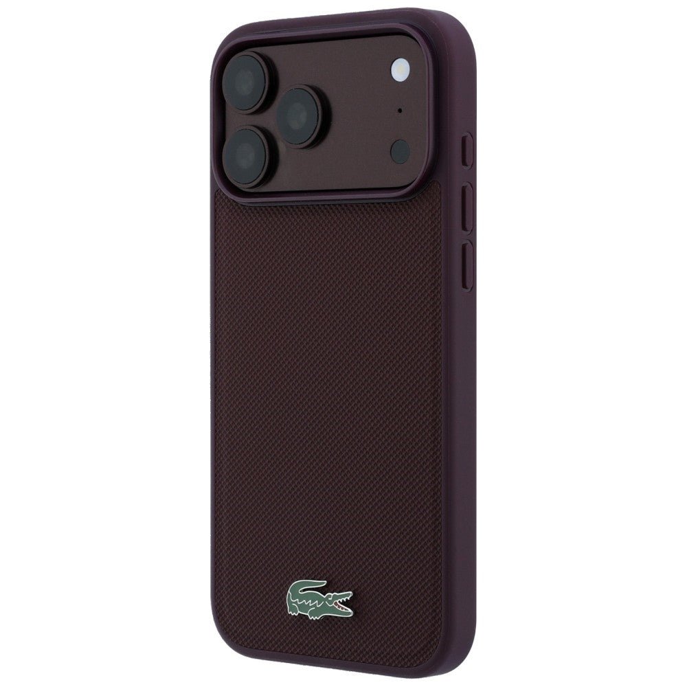 Lacoste iPhone 18 Pro Max / iPhone 17 Pro Max - Σκληρή Θήκη με Πλαίσιο Σιλικόνης MagSafe - Petit Pique Lacquer Logo - Burgundy