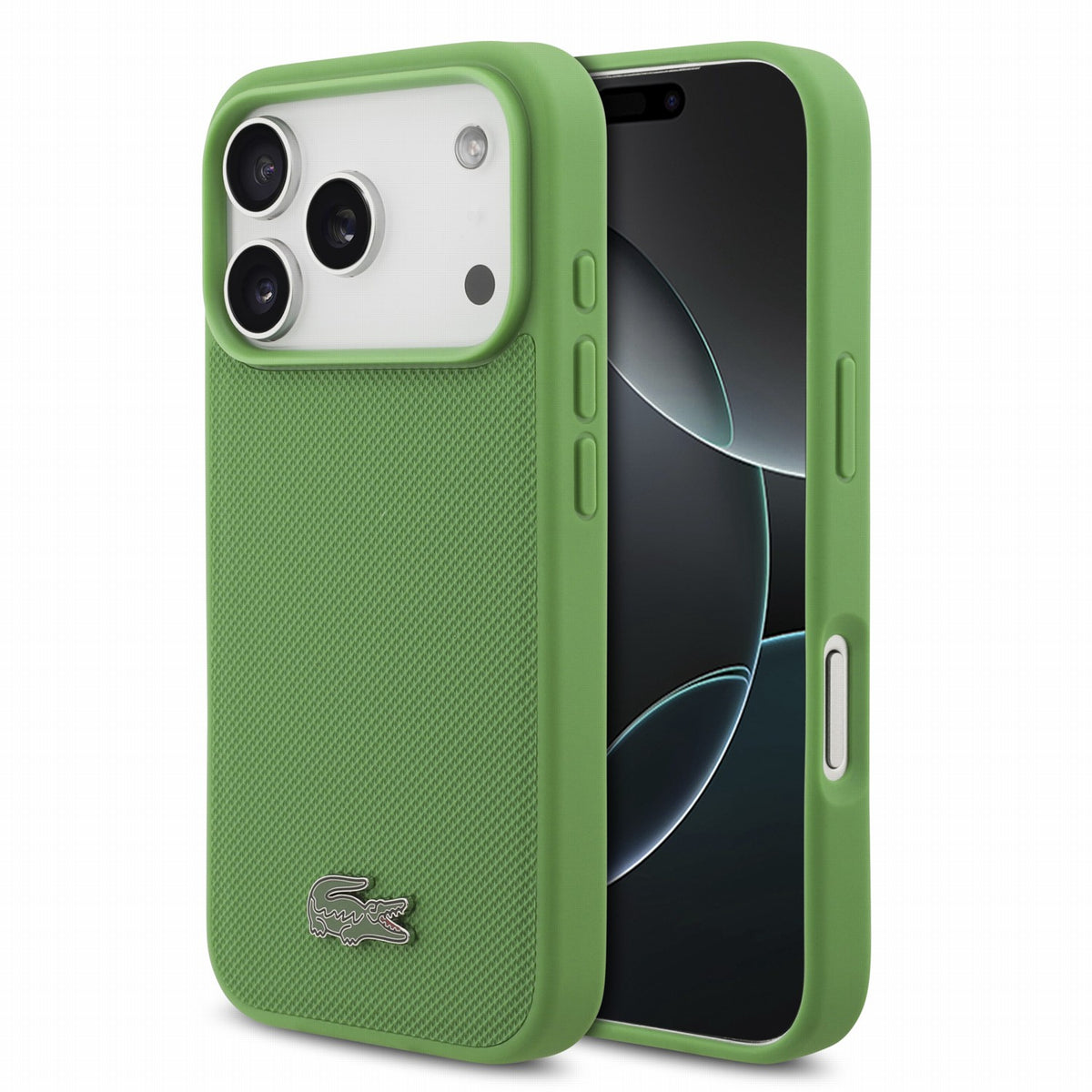 Lacoste iPhone 17 Pro / iPhone 18 Pro - Σκληρή Θήκη με Πλαίσιο Σιλικόνης - PVC Iconic Petit Pique Metal Logo MagSafe - Estragon