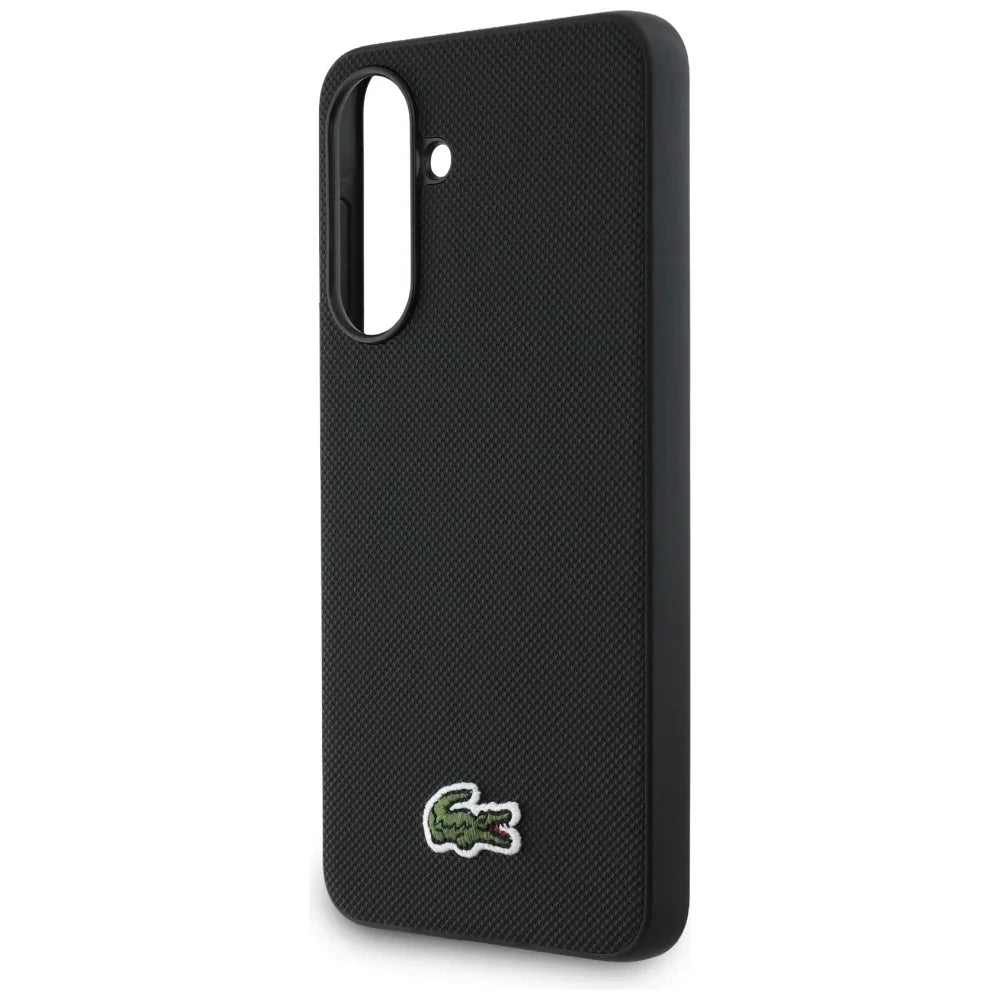Lacoste Samsung Galaxy A56 5G - Iconic Petit Pique Woven Logo MagSafe - Σκληρή Θήκη με Πλαίσιο Σιλικόνης - Black