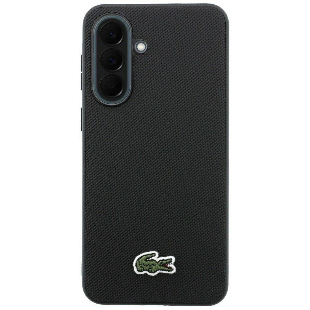 Lacoste Samsung Galaxy A57 5G - Σκληρή Θήκη με Πλαίσιο Σιλικόνης - Iconic Petit Pique Woven Logo - Black
