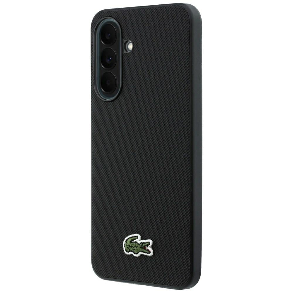 Lacoste Samsung Galaxy A57 5G - Σκληρή Θήκη με Πλαίσιο Σιλικόνης - Iconic Petit Pique Woven Logo - Black