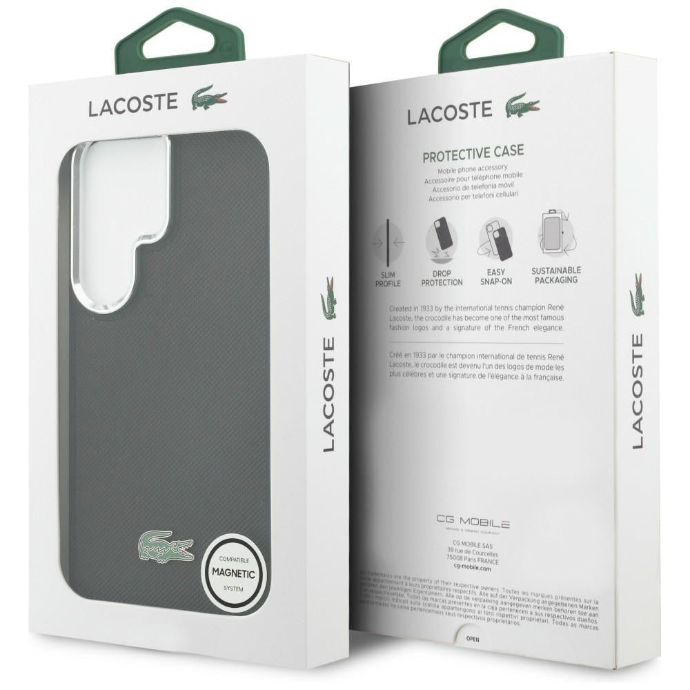 Lacoste Samsung Galaxy S26 Ultra - Σκληρή Θήκη με Πλαίσιο Σιλικόνης - Full Wrap Petit Pique MagSafe - Black