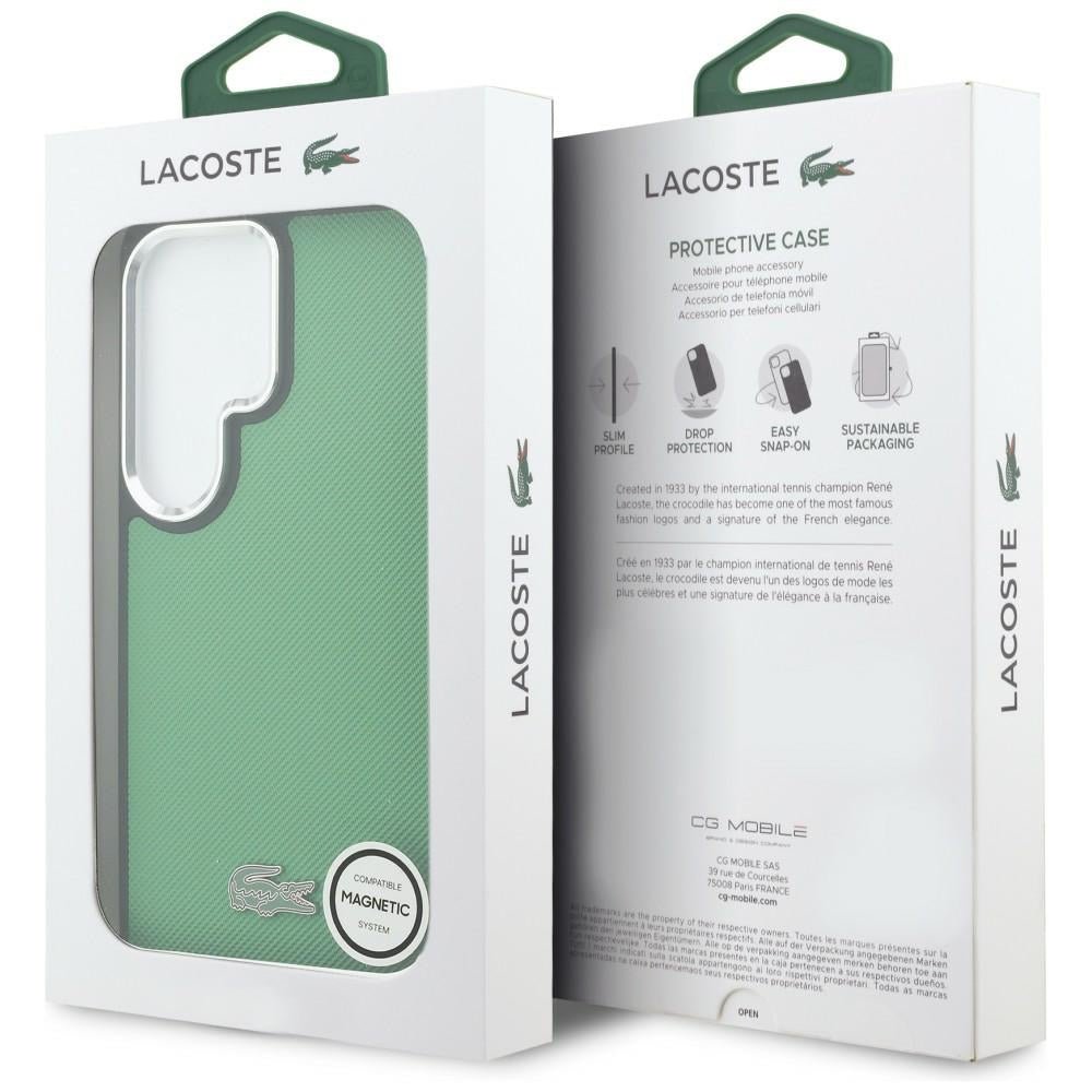 Lacoste Samsung Galaxy S26 Ultra - Σκληρή Θήκη με Πλαίσιο Σιλικόνης - Full Wrap Petit Pique MagSafe - Green