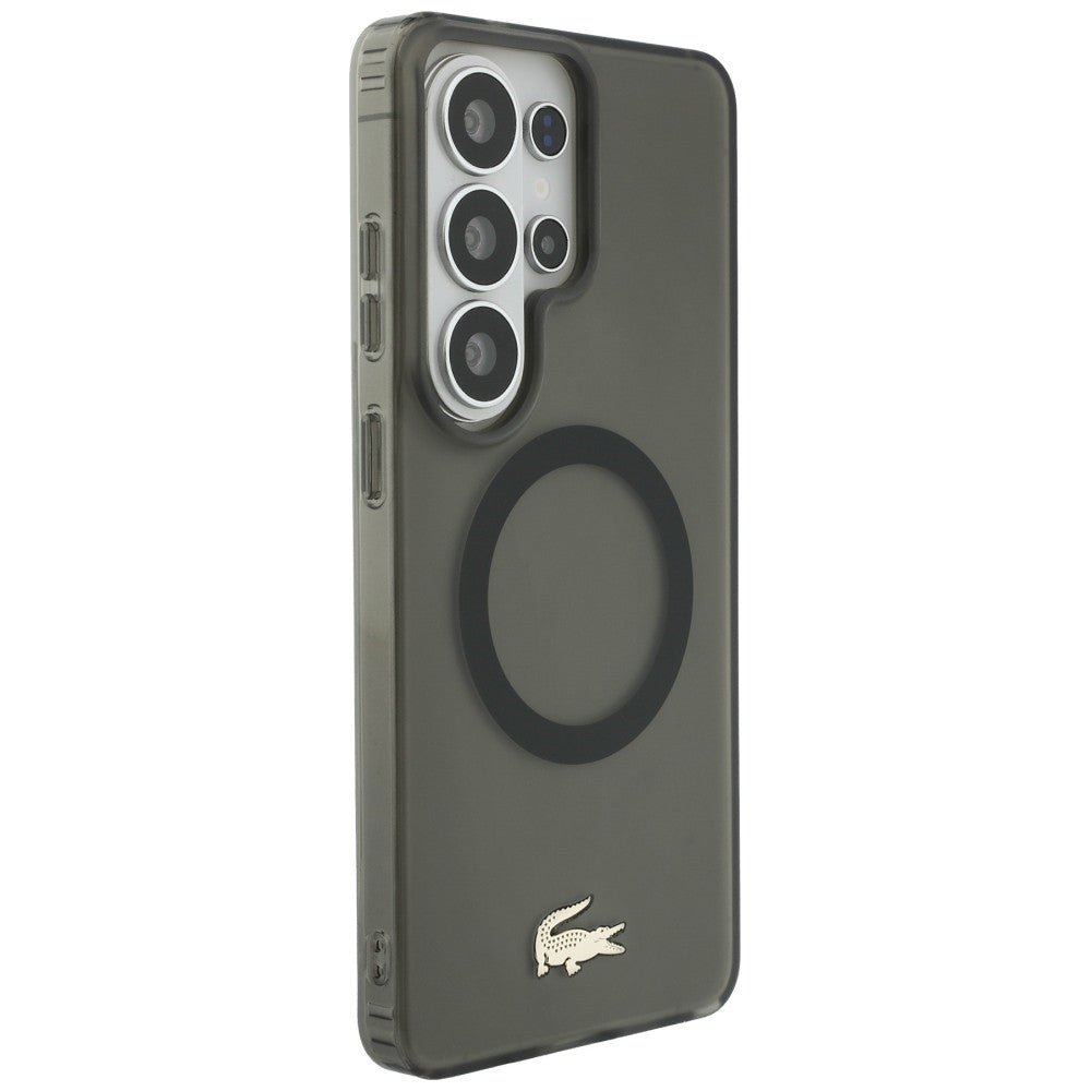 Lacoste Samsung Galaxy S26 Ultra - Σκληρή Θήκη με Πλαίσιο Σιλικόνης - Shockproof Frosted Gold Logo MagSafe - Black