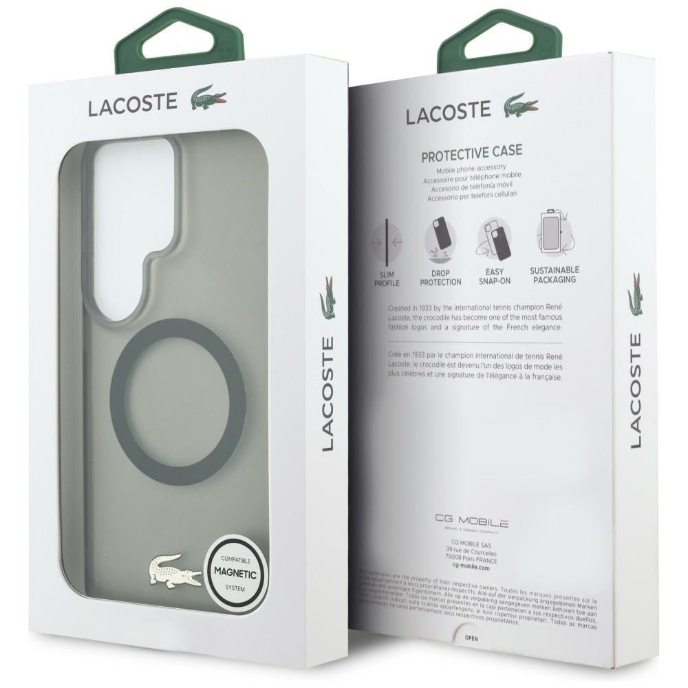Lacoste Samsung Galaxy S26 Ultra - Σκληρή Θήκη με Πλαίσιο Σιλικόνης - Shockproof Frosted Gold Logo MagSafe - Black
