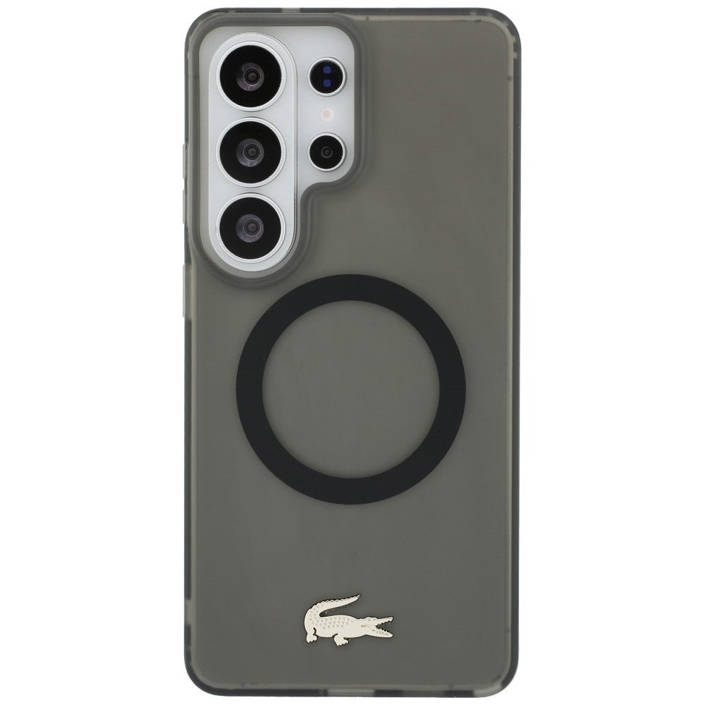 Lacoste Samsung Galaxy S26 Ultra - Σκληρή Θήκη με Πλαίσιο Σιλικόνης - Shockproof Frosted Gold Logo MagSafe - Black