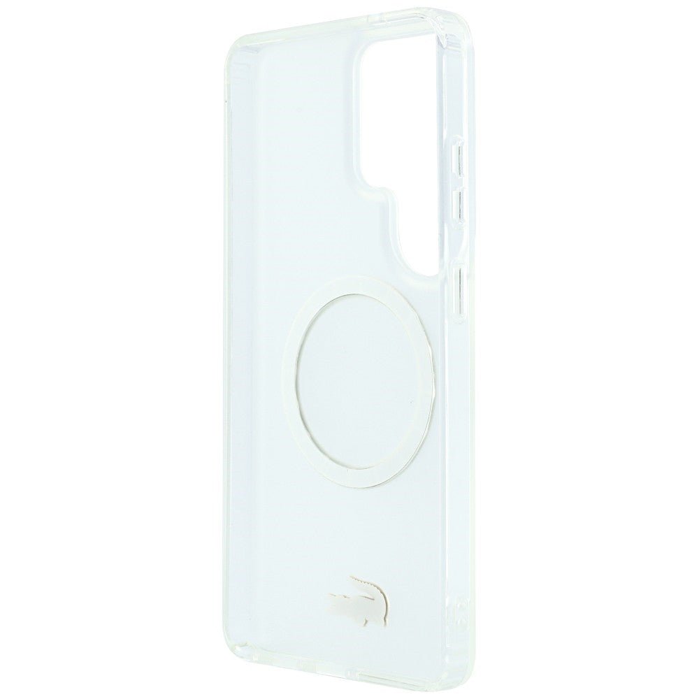 Lacoste Samsung Galaxy S26 Ultra - Σκληρή Θήκη με Πλαίσιο Σιλικόνης - Shockproof Transparent Frosted Gold Logo MagSafe - White