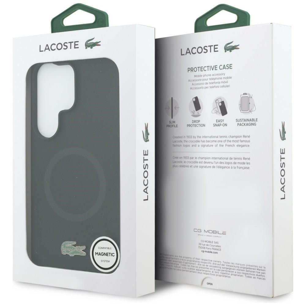 Lacoste Samsung Galaxy S26 Ultra - Σκληρή Θήκη με Πλαίσιο Σιλικόνης - Silicone Metal Croc Logo MagSafe - Black