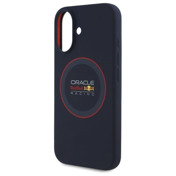 Red Bull iPhone 16 Plus - Silicone Red Ring - MagSafe Σκληρή Θήκη με Πλαίσιο Σιλικόνης - Navy - RBHMP16M24SIILVR