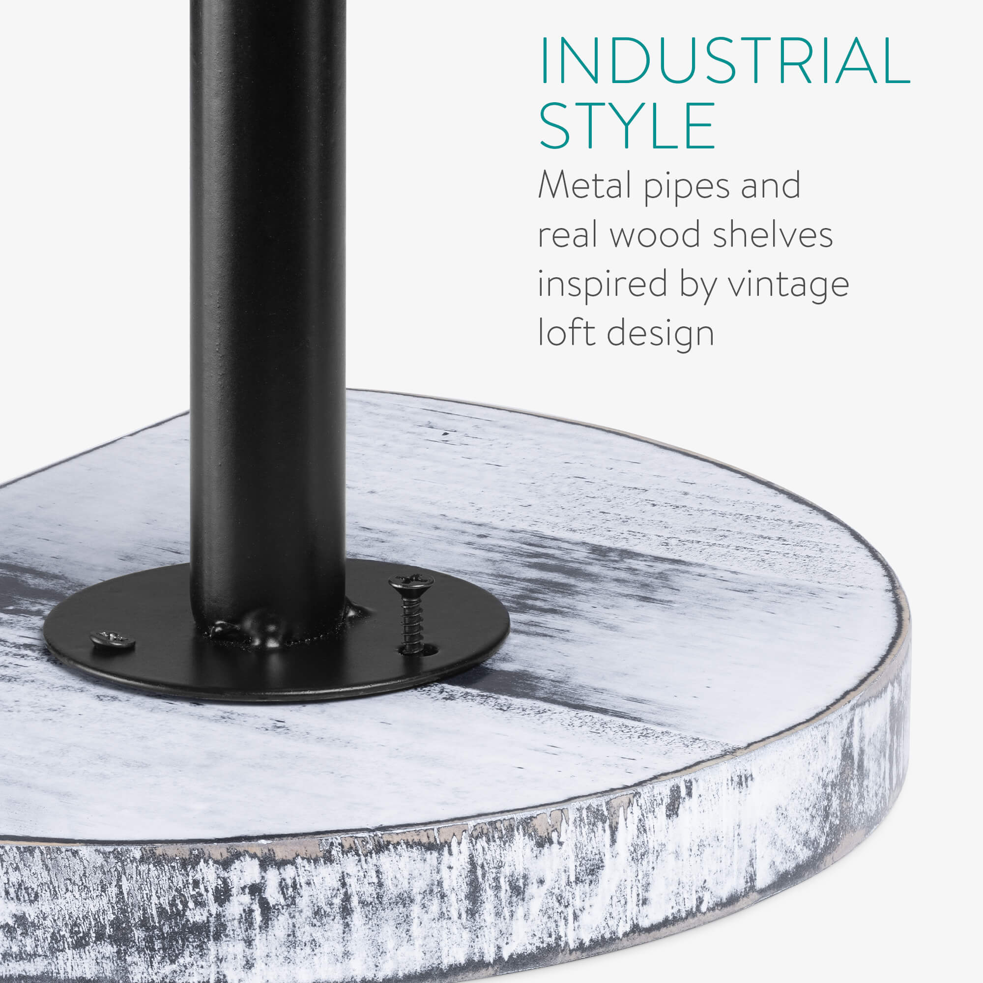 Navaris Σετ με 3 Ράφια με Βάση - 20 x 15 x 17 cm - White / Black - 53785.02