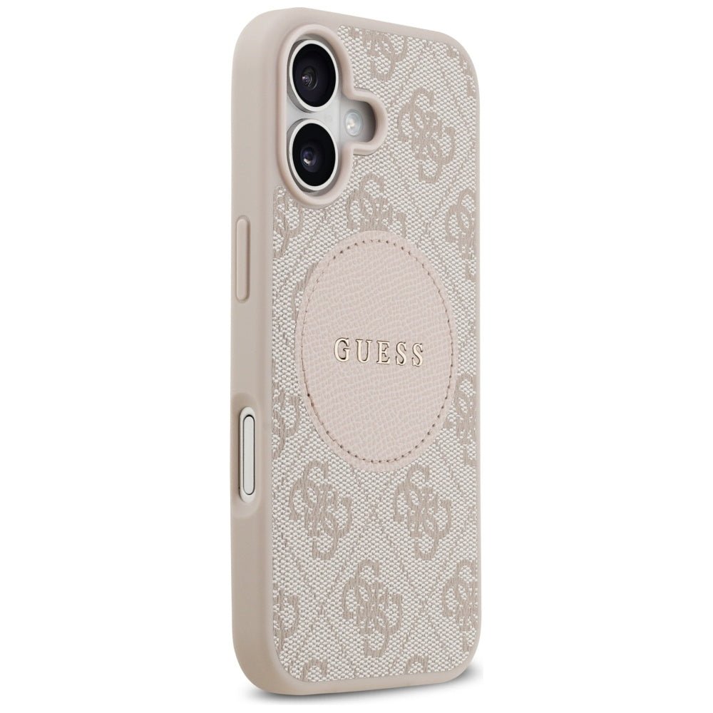 Guess iPhone 17 - 4G Circle Classic Logo MagSafe - Θήκη με Επένδυση Συνθετικού Δέρματος - Pink - GUHMP17SP4PGRSGP