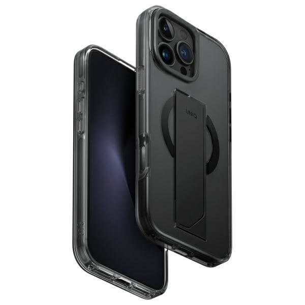 Uniq iPhone 16 Pro Max - Heldro Max - MagSafe Σκληρή Θήκη με Πλαίσιο Σιλικόνης και Finger Holder - Vapour Smoke