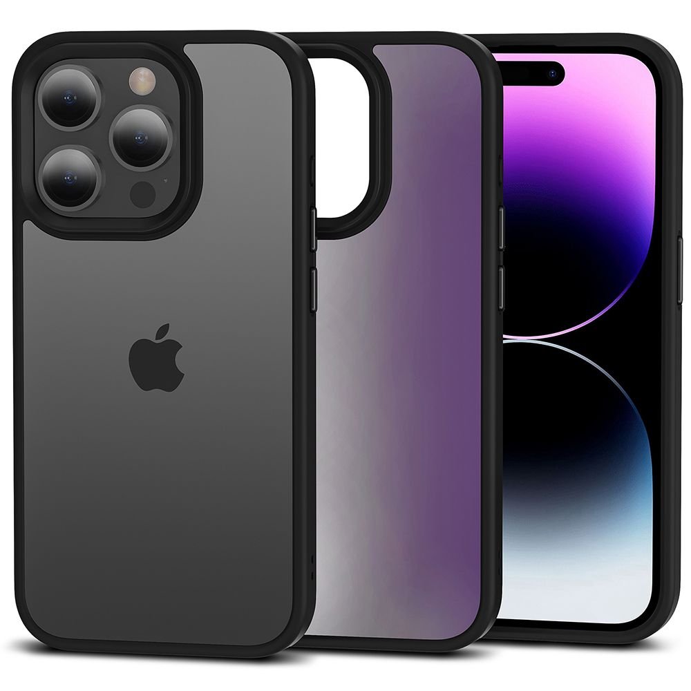 Tech - Protect iPhone 15 Pro MagMat Σκληρή Θήκη με Πλαίσιο Σιλικόνης - Matte Black / Ημιδιάφανη
