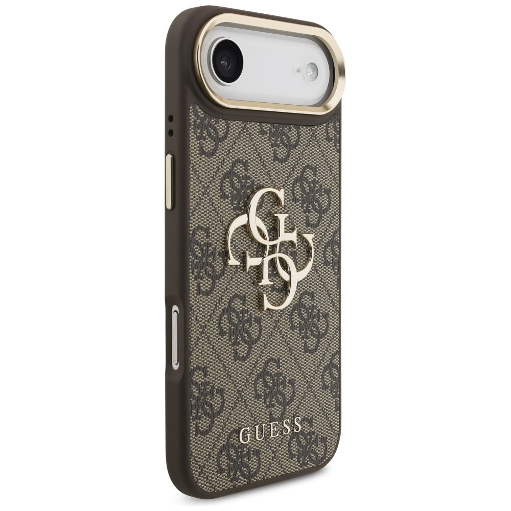 Guess iPhone Air - 4G Big 4G Classic Logo - Σκληρή Θήκη με Πλαίσιο Σιλικόνης και Επένδυση από Οικολογικό Δέρμα - Brown / Gold - GUHCP17M4GMGCBR