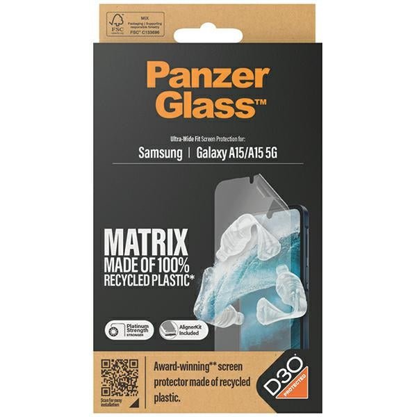 PanzerGlass Samsung Galaxy A15 4G / A15 5G Ultra - Wide Fit Matrix D3O Easy Aligner Προστατευτική Mεμβράνη Οθόνης - Clear