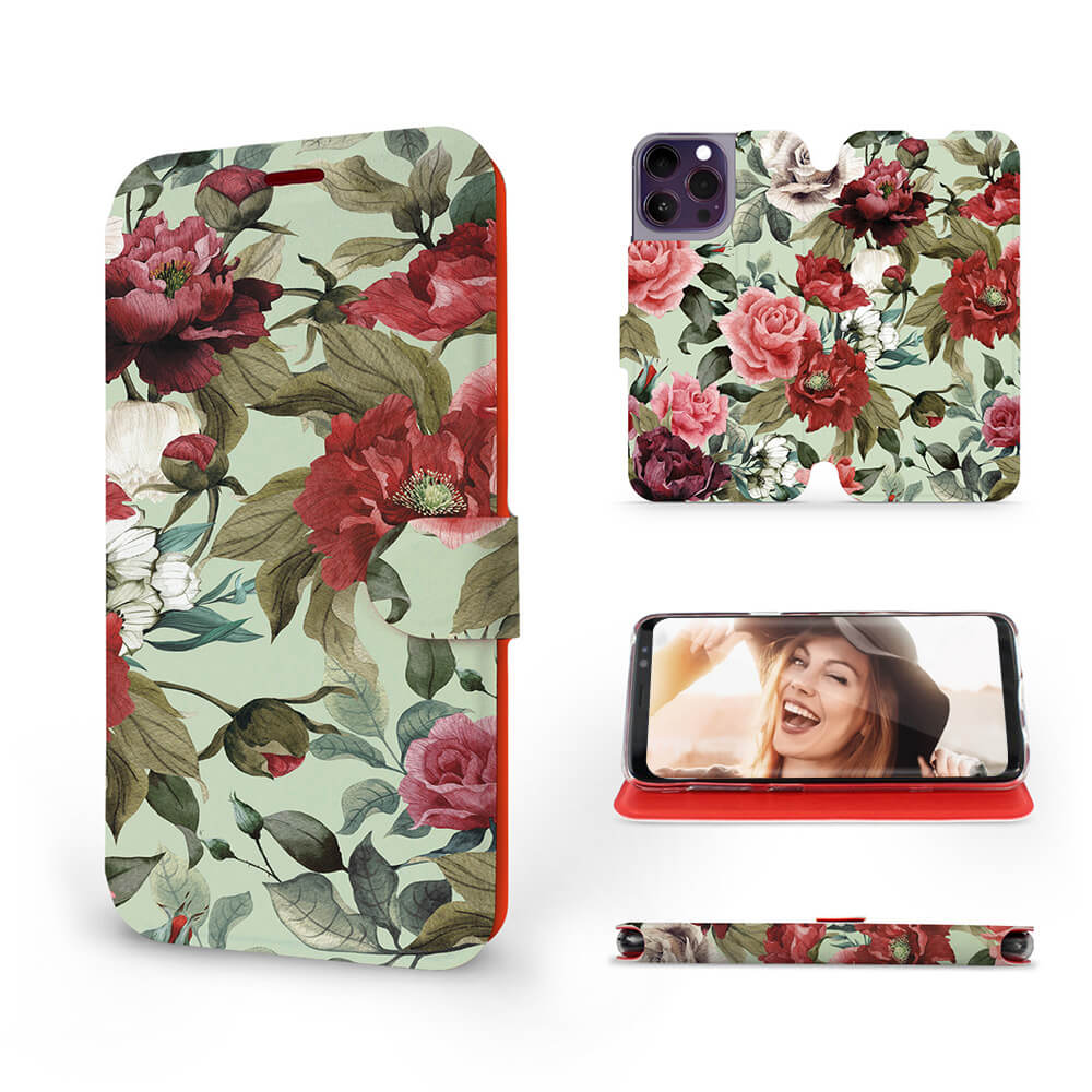 Mobiwear iPhone 14 Pro Max Θήκη Βιβλίο Slim Flip - Design Flowers - MD06P