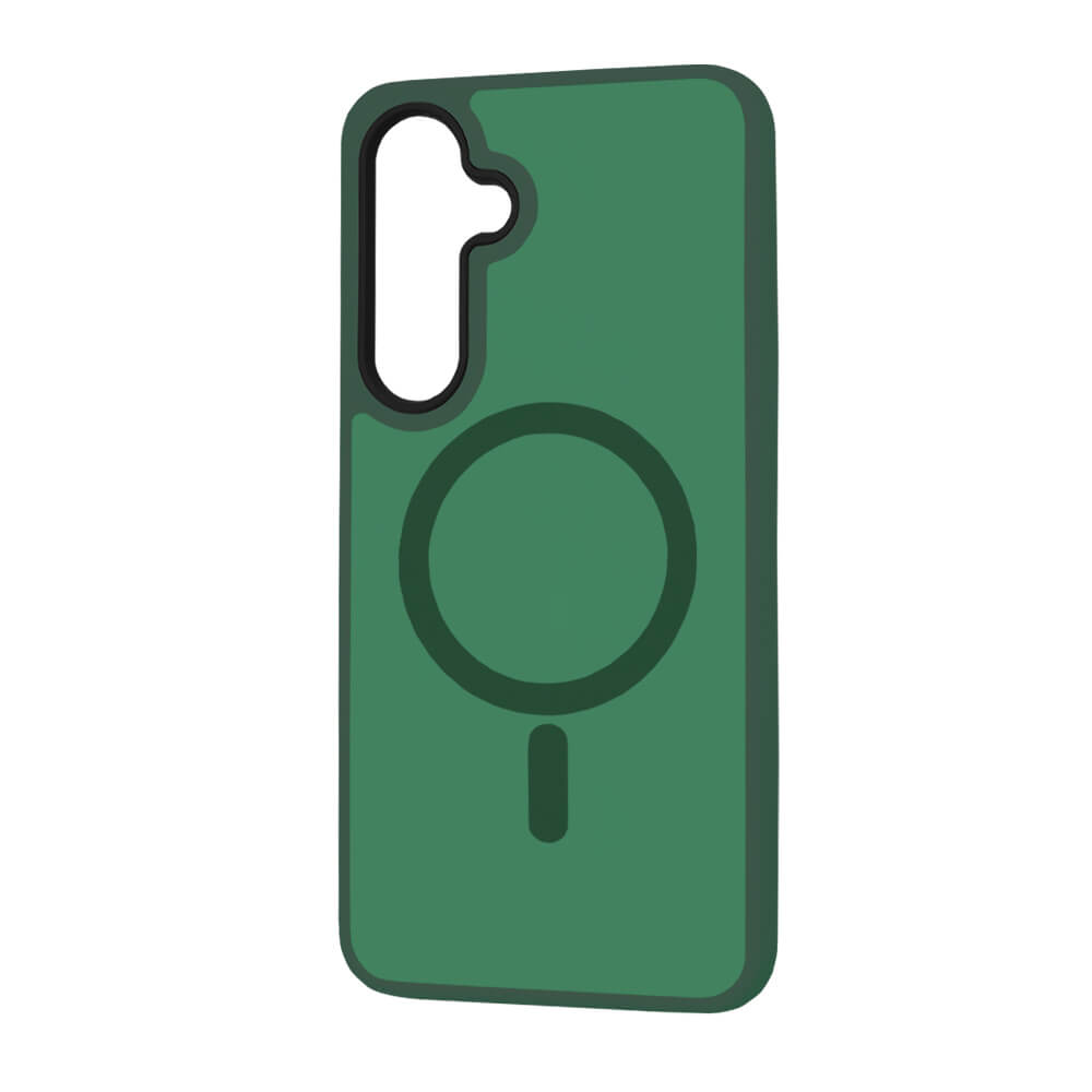 Techsuit Samsung Galaxy S25 - HaloFrost MagSafe Series - Σκληρή Θήκη με Πλαίσιο Σιλικόνης - Midnight Green