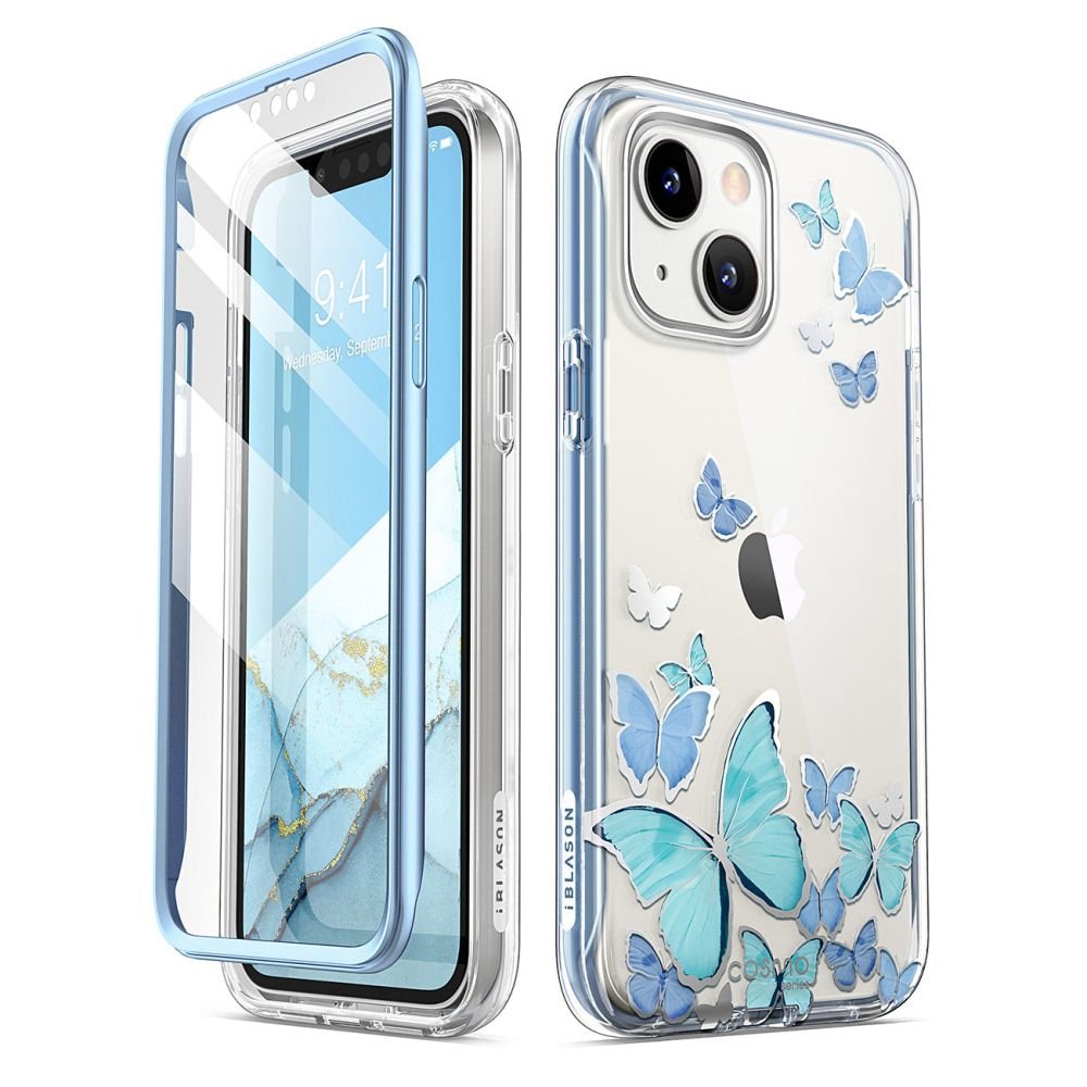 i - Blason iPhone 14 Plus Cosmo Σκληρή Θήκη με Πλαίσιο Σιλικόνης και Προστασία Οθόνης - Blue Fly