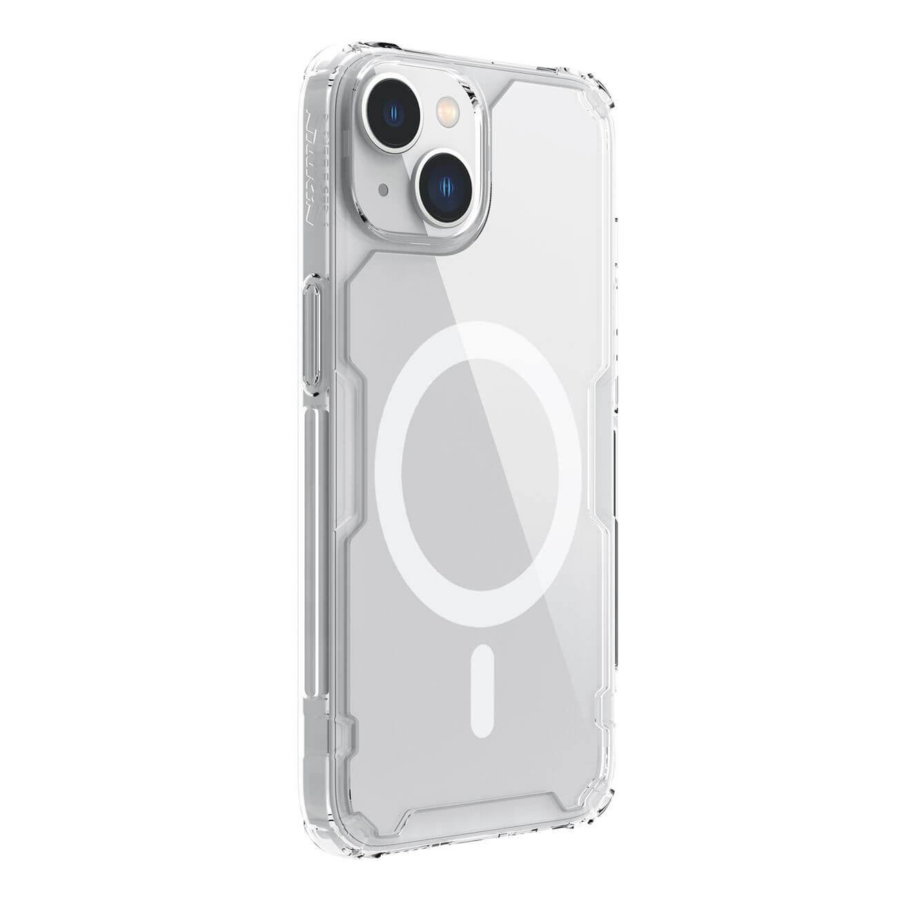 Nillkin iPhone 15 Nature Pro Magnetic - Σκληρή Θήκη με Πλαίσιο Σιλικόνης και MagSafe - Διάφανη / White