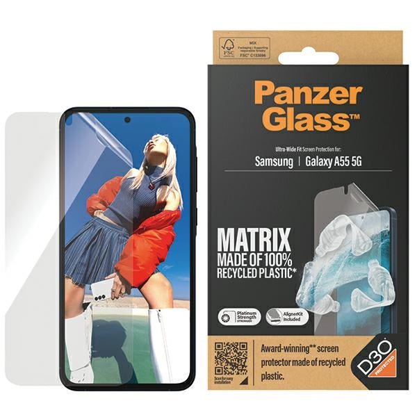PanzerGlass Samsung Galaxy A55 5G Ultra - Wide Fit Matrix D3O Easy Aligner Προστατευτική Mεμβράνη Οθόνης - Clear