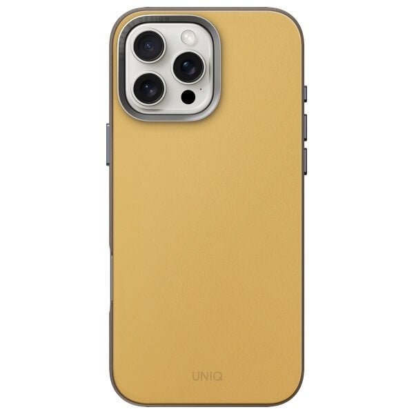 Uniq iPhone 16 Pro Max - Lyden DS - Σκληρή Θήκη με Επένδυση Συνθετικού Δέρματος και MagSafe - Yellow / Grey
