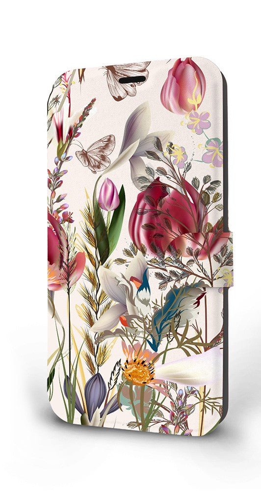 Mobiwear iPhone 13 Pro Max Θήκη Βιβλίο Slim Flip - Design Vintage Flowers - MP01S