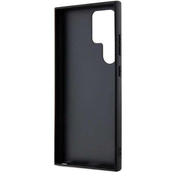 Guess Samsung Galaxy S24 Ultra - 4G Triangle - Σκληρή Θήκη με Επένδυση Συνθετικού Δέρματος και Πλαίσιο Σιλικόνης - Black - GUHCS24LPG4GPK